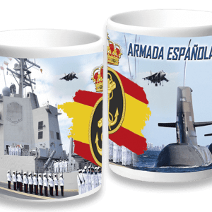 taza armada española militar ceramica