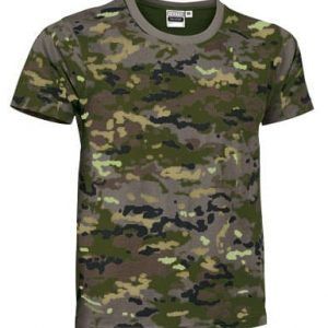 camiseta camuflaje pixelado verde militar boscosa