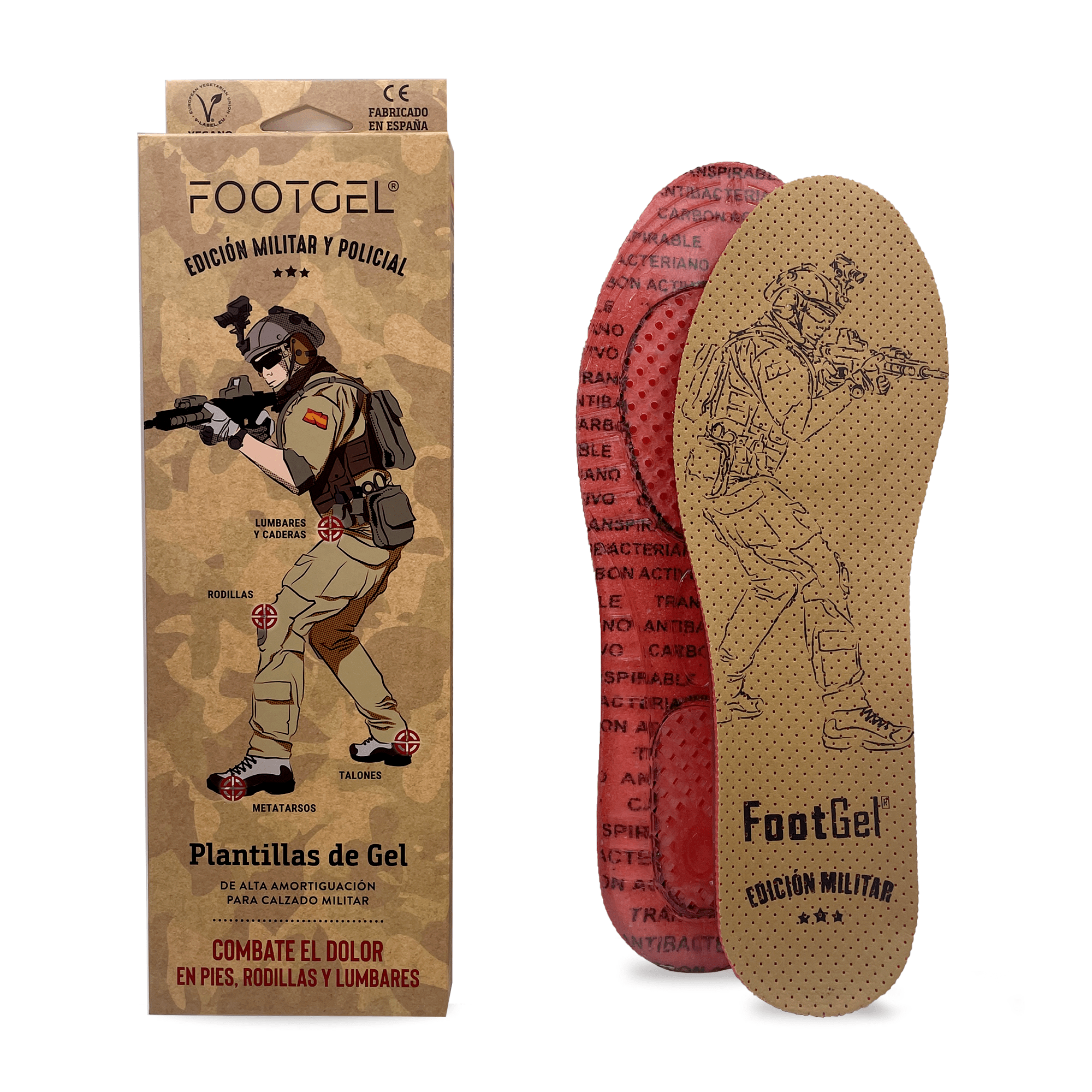 plantilla footgel calzado edicion militar policial