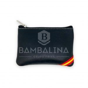Monedero Negro Piel Bandera