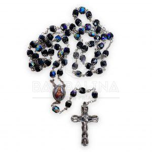 Rosario Cristal 7mm Negro