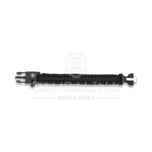 Pulsera Paracord Supervivencia Negra
