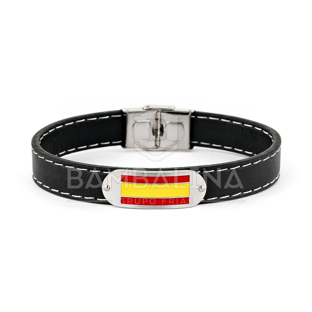 Pulsera Cuero Bandera España