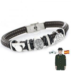 Pulsera Piel y Plata - Guardia Civil