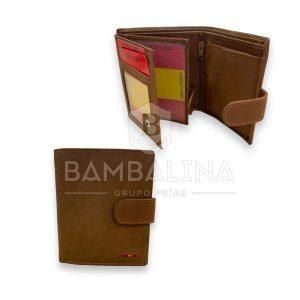Cartera Piel Marrón Bandera España
