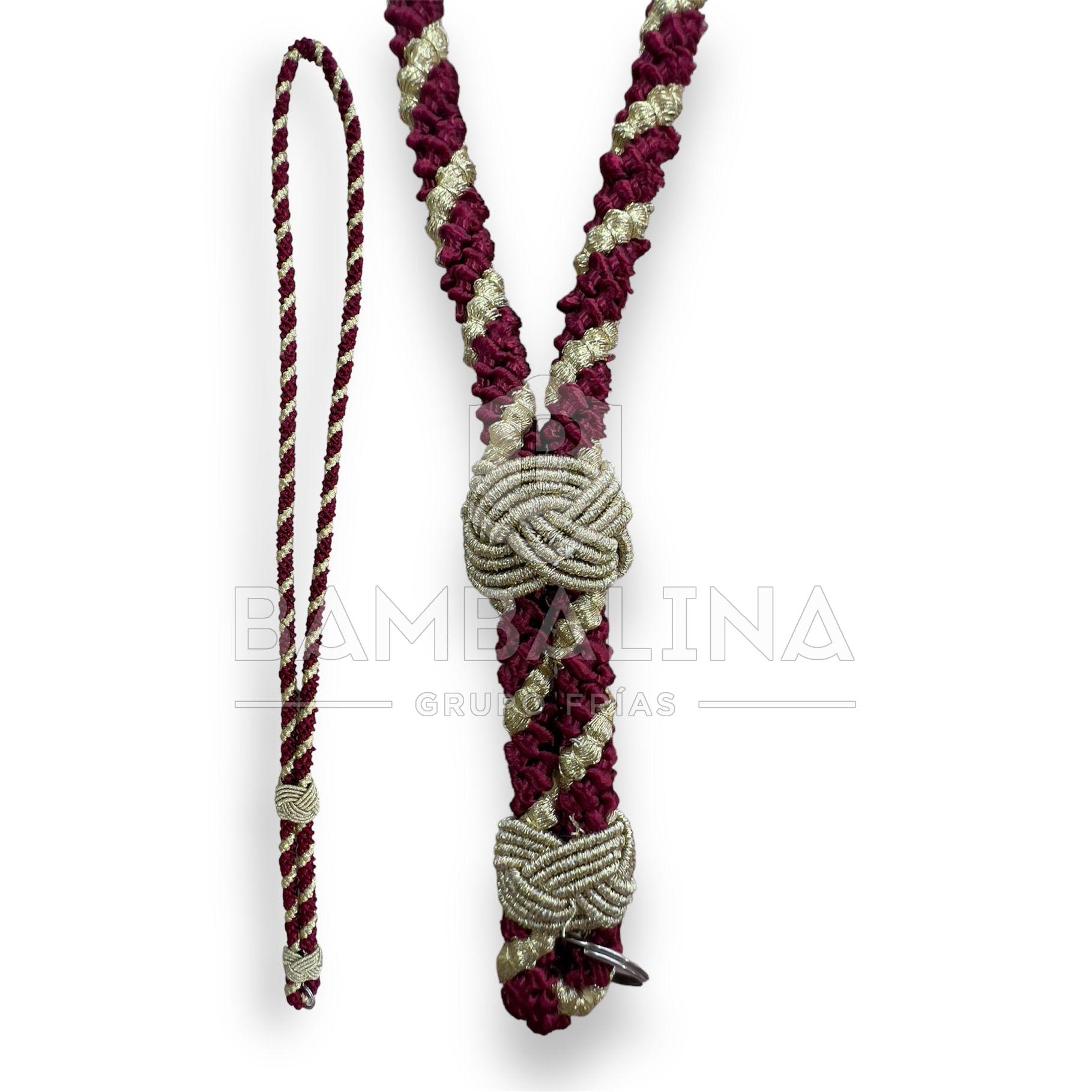 Cordón medalla Burdeos oro metal