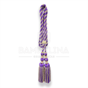 Cíngulo Morado y Oro Metalizado